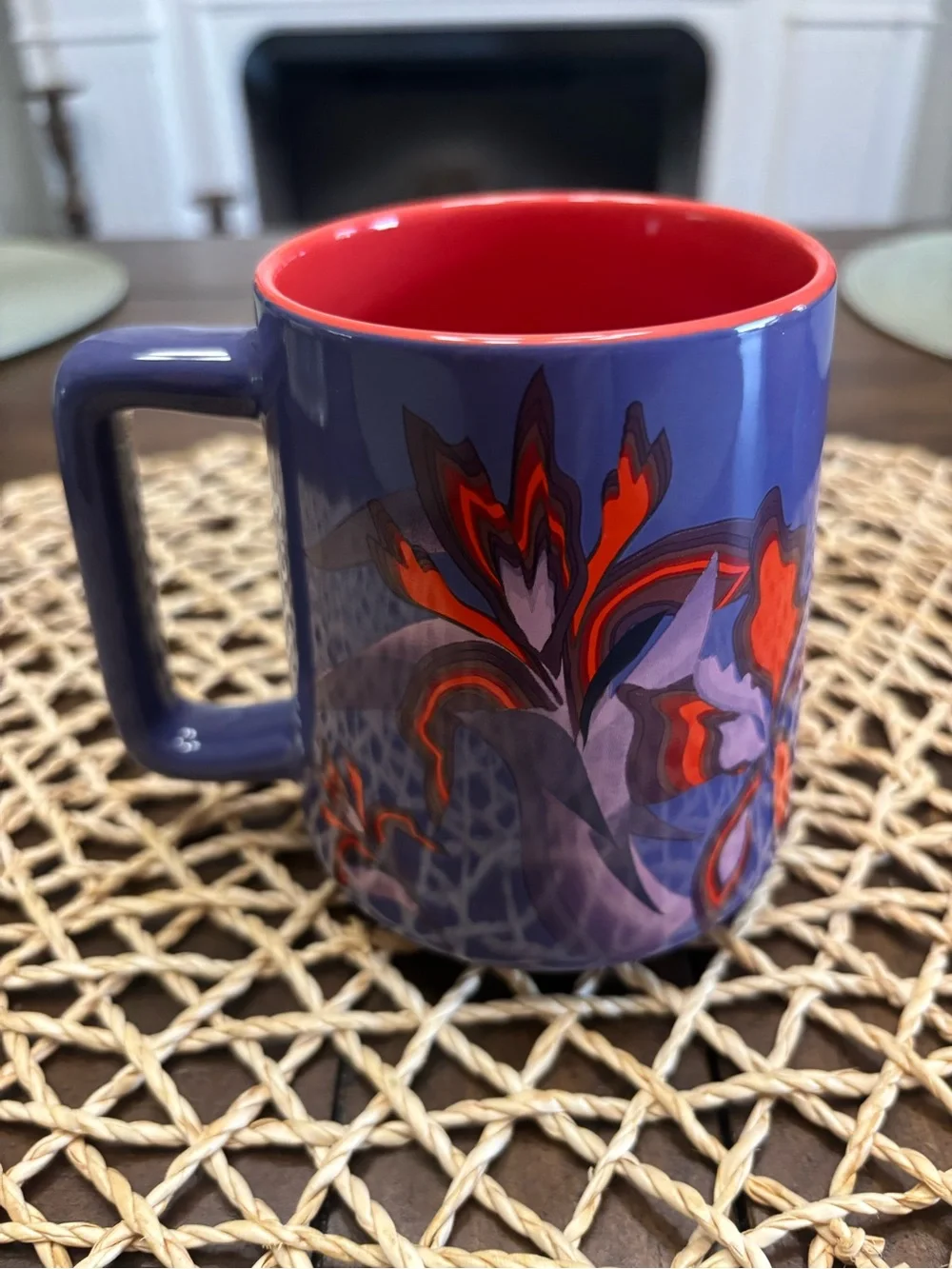 Starbucks ceramic purple and coral 14 ounce mug